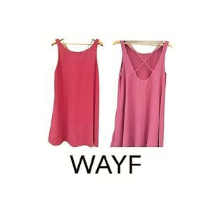 Wayf Burgundy Sheath Cross Back Dress M